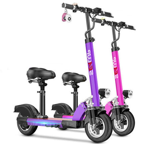 Folding Electric Kick Scooter Two Wheels Electric Bicycles 10 Inch 48V 500W 100KM Smart Pink/Purple Ladies Electric Bike