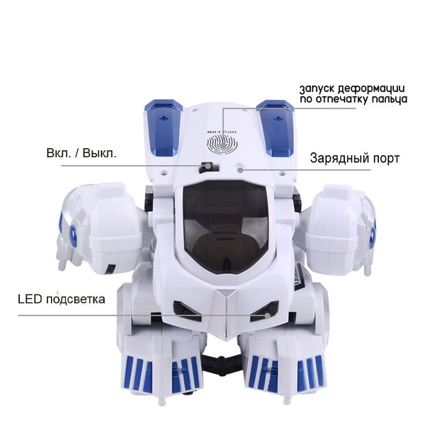 2.4G Remote Control Deformation Robot  Intelligent Programming  Song Mode English Teaching  Children's Toys Christmas Gift