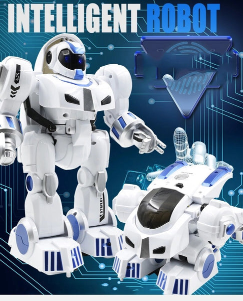 2.4G Remote Control Deformation Robot  Intelligent Programming  Song Mode English Teaching  Children's Toys Christmas Gift