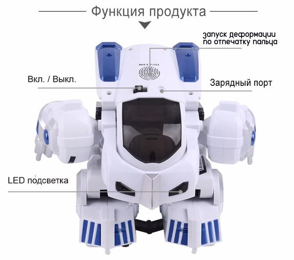2.4G Remote Control Deformation Robot  Intelligent Programming  Song Mode English Teaching  Children's Toys Christmas Gift